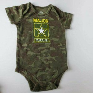TOPSVILLE Military Camo Onesie MAJOR CUTIE 3-6m